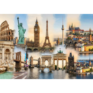 European Iconic Places Panorama Famous Landmarks Travel Collage - AI Art Wall Mural for Contemporary Interiors European Iconic Places Panorama Famous Landmarks Travel Collage - AI Art Wall Mural for Contemporary Interiors | Wall4Soul