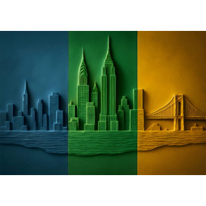 Gotham Spectrum Clay - AI Art Wall Mural for Contemporary Interiors Gotham Spectrum Clay - AI Art Wall Mural for Contemporary Interiors | Wall4Soul