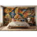 Earthbound Symbols - AI Art Wall Mural for Contemporary Interiors