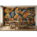Earthbound Symbols - AI Art Wall Mural for Contemporary Interiors