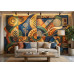 Earthbound Symbols - AI Art Wall Mural for Contemporary Interiors