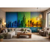 Empire Triptych Impasto - AI Art Wall Mural for Contemporary Interiors