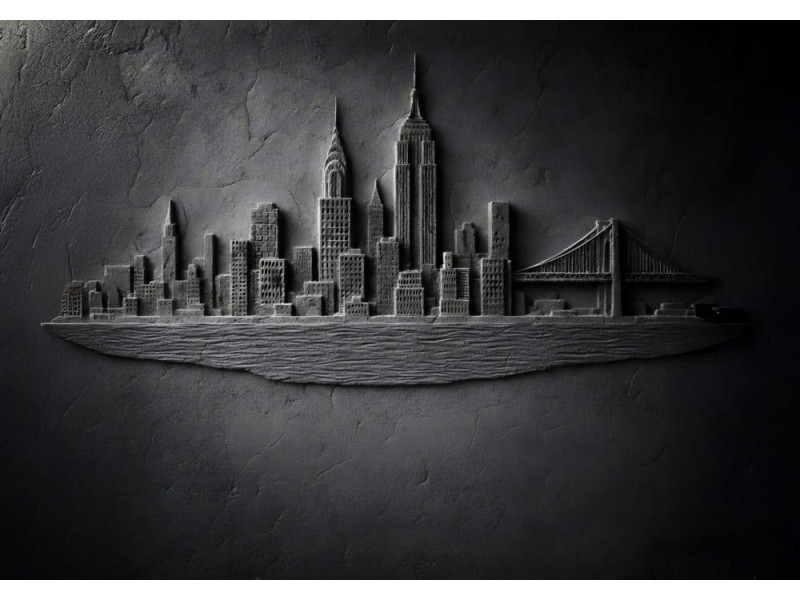 Shadow City Monument - AI Art Wall Mural for Contemporary Interiors Shadow City Monument - AI Art Wall Mural for Contemporary Interiors