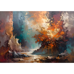 Radiant Divide Light Split - Dramatic AI Wall Mural