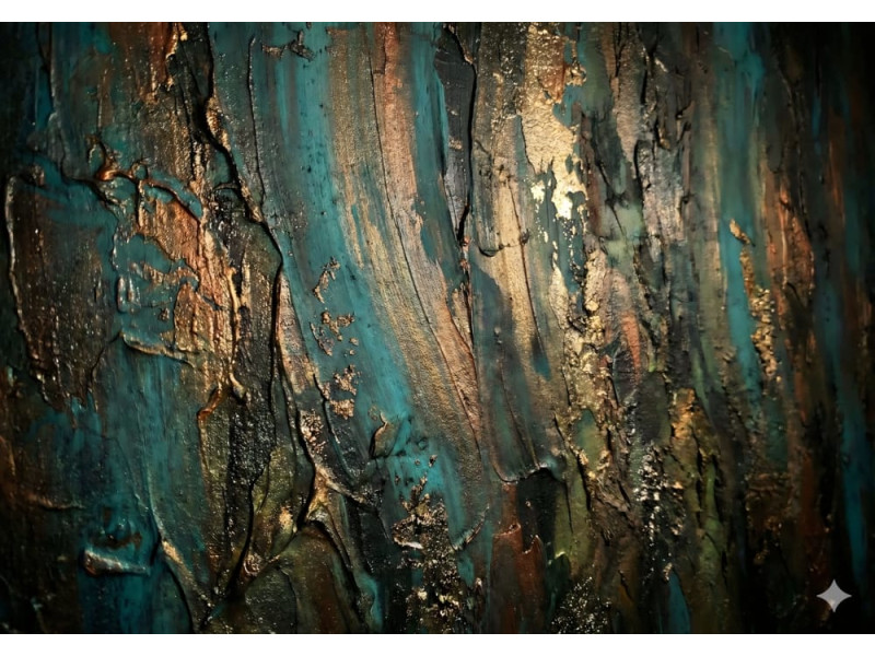 Verdigris Patina - AI Art Wall Mural for Contemporary Interiors