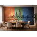 Chromatic Metropolis - AI Art Wall Mural for Contemporary Interiors