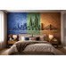Chromatic Skyline Relief - AI Art Wall Mural for Contemporary Interiors