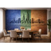 Chromatic Skyline Relief - AI Art Wall Mural for Contemporary Interiors
