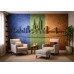 Chromatic Skyline Relief - AI Art Wall Mural for Contemporary Interiors