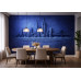 Cobalt City Silence - AI Art Wall Mural for Contemporary Interiors
