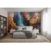 Gilded Canyon Passage - AI Art Wall Mural for Contemporary Interiors