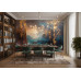 Golden Drift Horizon - AI Art Wall Mural for Contemporary Interiors