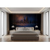 Midnight Metropolis Relief - AI Art Wall Mural for Contemporary Interiors