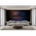 Midnight Metropolis Relief - AI Art Wall Mural for Contemporary Interiors