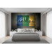 Urban Trinity Panels - AI Art Wall Mural for Contemporary Interiors