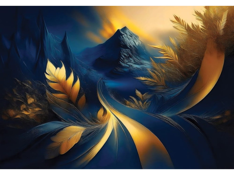 Mountain of Dreams - AI Art Wall Mural for Contemporary Interiors