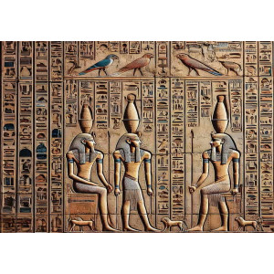 Egyptian Relief - AI Art Wall Mural for Contemporary Interiors