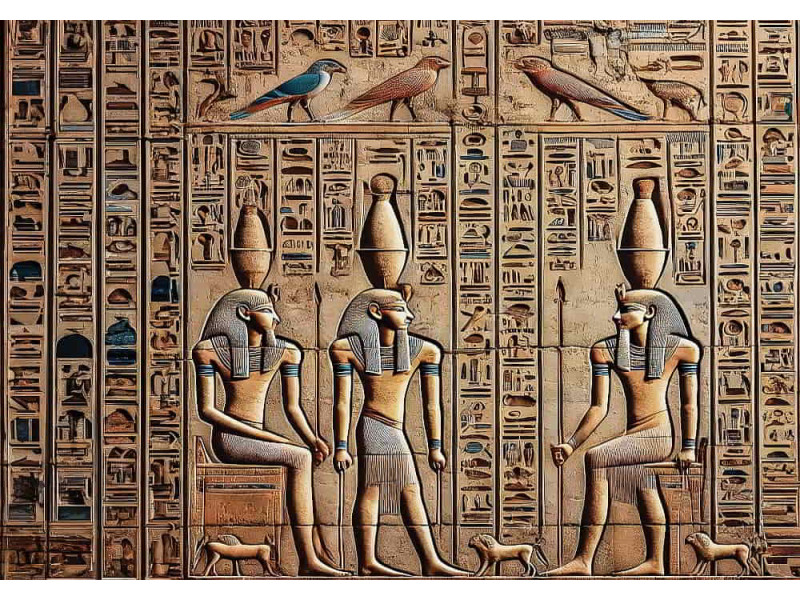 Egyptian Relief - AI Art Wall Mural for Contemporary Interiors Egyptian Relief - AI Art Wall Mural for Contemporary Interiors