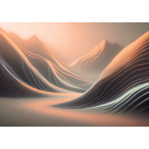 Ethereal Waves Desert Landscape - Serene AI Wall Mural