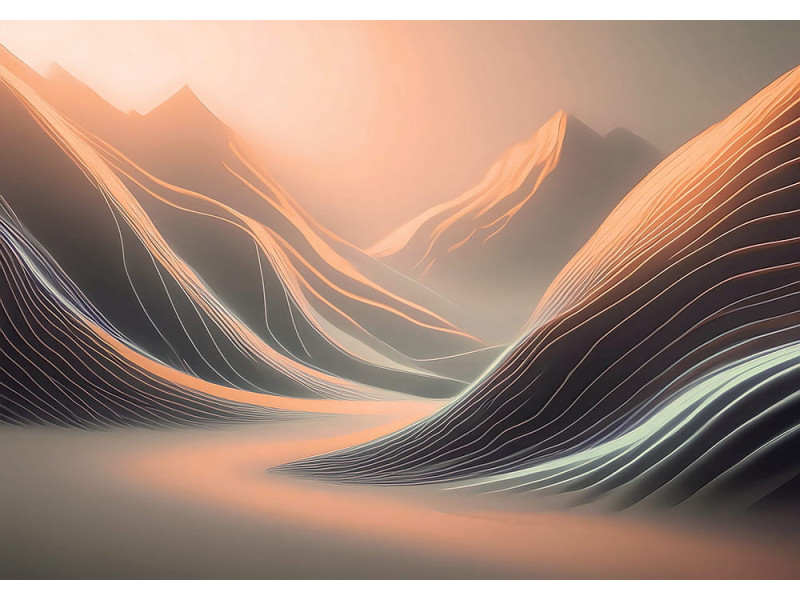 Ethereal Waves Desert Landscape - Serene AI Wall Mural