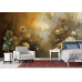 Golden Glow Floral - AI Art Wall Mural for Contemporary Interiors