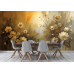 Golden Glow Floral - AI Art Wall Mural for Contemporary Interiors