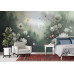 Misty Green Floral - AI Art Wall Mural for Contemporary Interiors
