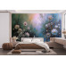Twilight Blue Floral - AI Art Wall Mural for Contemporary Interiors