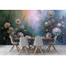 Twilight Blue Floral - AI Art Wall Mural for Contemporary Interiors