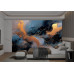Blue Marble Gold Veined - AI Art Wall Mural for Contemporary Interiors