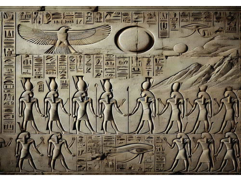 Ancient Egypt Temple - AI Art Wall Mural for Contemporary Interiors