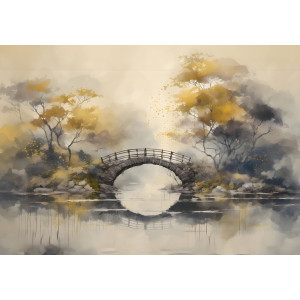 Enchanting Bridge - AI Art Wall Mural for Contemporary Interiors