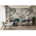 Organic Stone & Foliage - AI Art Wall Mural for Contemporary Interiors