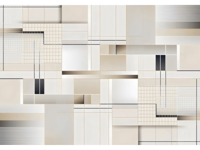 Urban Grid Architecture City Design - Contemporary AI Wall Mural