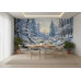 Winter Path Stillness - AI Art Wall Mural for Contemporary Interiors