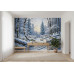 Winter Path Stillness - AI Art Wall Mural for Contemporary Interiors