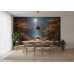 Moonlight Over Relief Forest - AI Art Wall Mural for Contemporary Interiors