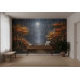 Moonlight Over Relief Forest - AI Art Wall Mural for Contemporary Interiors