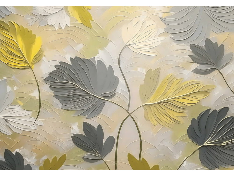 Serenade of Leaves - AI Art Wall Mural for Contemporary Interiors Serenade of Leaves - AI Art Wall Mural for Contemporary Interiors