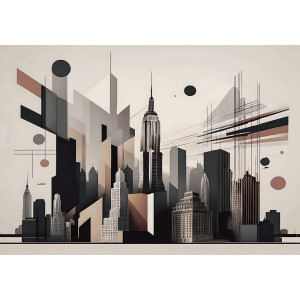 New York Cityscape Reconstructed - AI Art Wall Mural for Contemporary Interiors | Wall4Soul