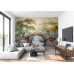 Stone Bridge Over Peaceful River Mural - AI Art Wall Mural for Contemporary Interiors