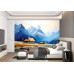 Tranquil Reflections Mountain - AI Art Wall Mural for Contemporary Interiors