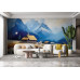 Tranquil Reflections Mountain - AI Art Wall Mural for Contemporary Interiors