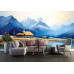 Tranquil Reflections Mountain - AI Art Wall Mural for Contemporary Interiors