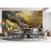 Golden Waves Abstract Art - Shimmering AI Wall Mural