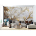 Luxurious Gold Floral - AI Art Wall Mural for Contemporary Interiors