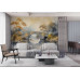 Stone Bridge Over Tranquil River Mural - AI Art Wall Mural for Contemporary Interiors