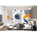 Abstract Geometric Art with Pop of Color - Modern AI Wall Mural Abstract Geometric Art with Pop of Color - Modern AI Wall Mural