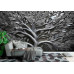 Majestic Silver Tree - AI Art Wall Mural for Contemporary Interiors