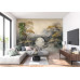 Misty Bridge - AI Art Wall Mural for Contemporary Interiors